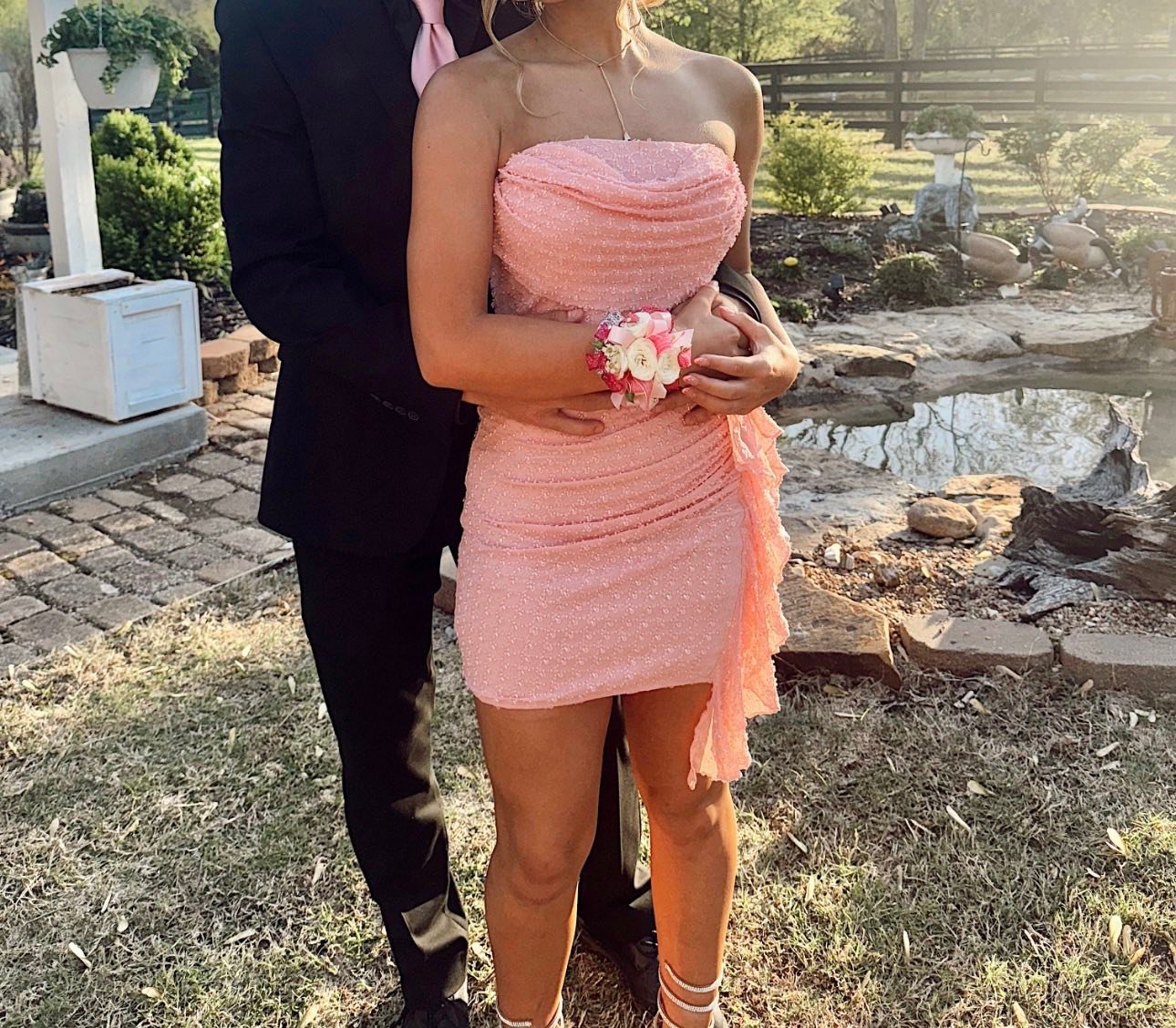 rose gold dress and black suit Selling my beautiful dresses! pageant dresses houston