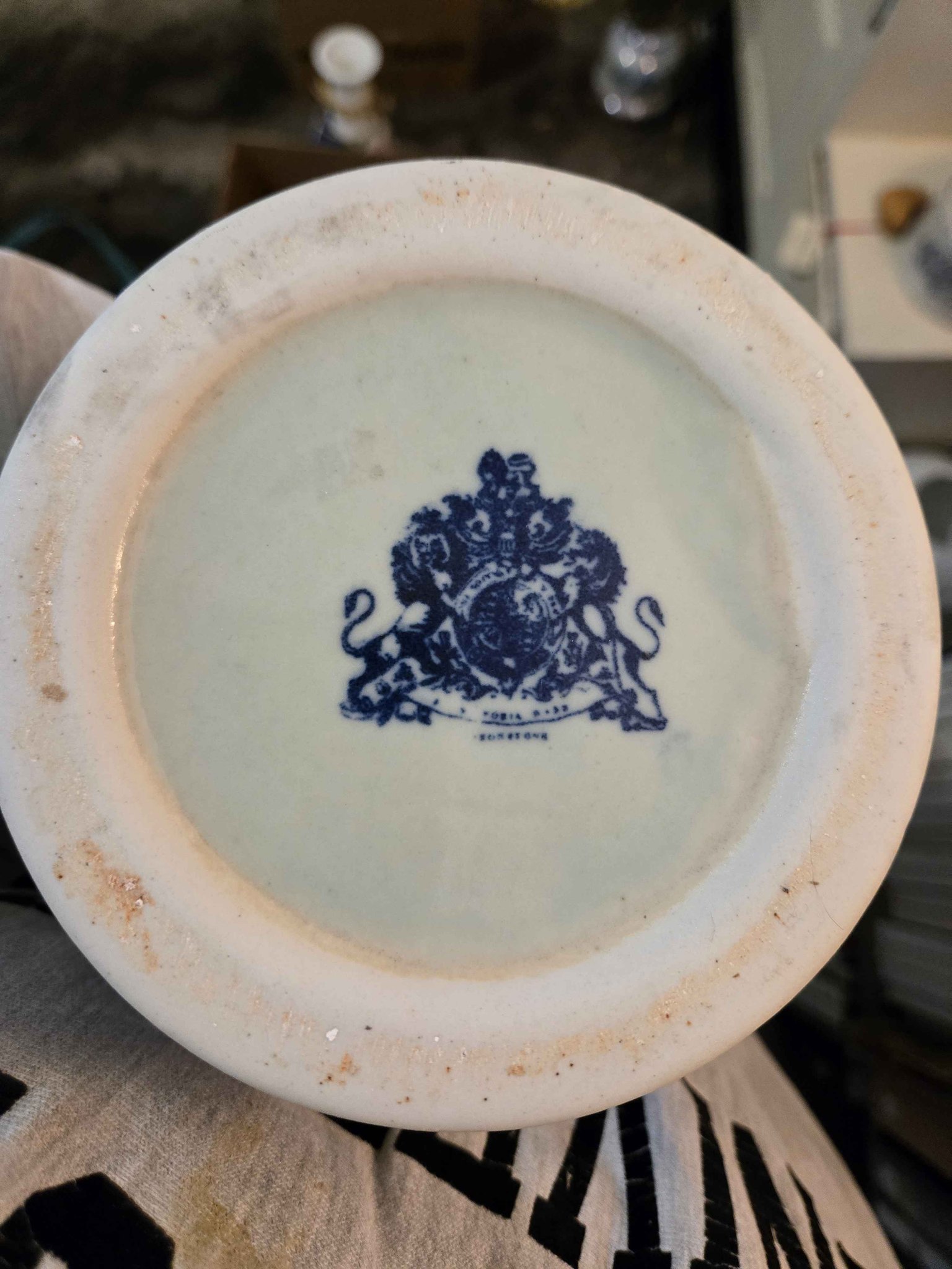 Antique c.1880 Victoria Ware Ironstone Flow Blue Pitcher & Wash Basin ...