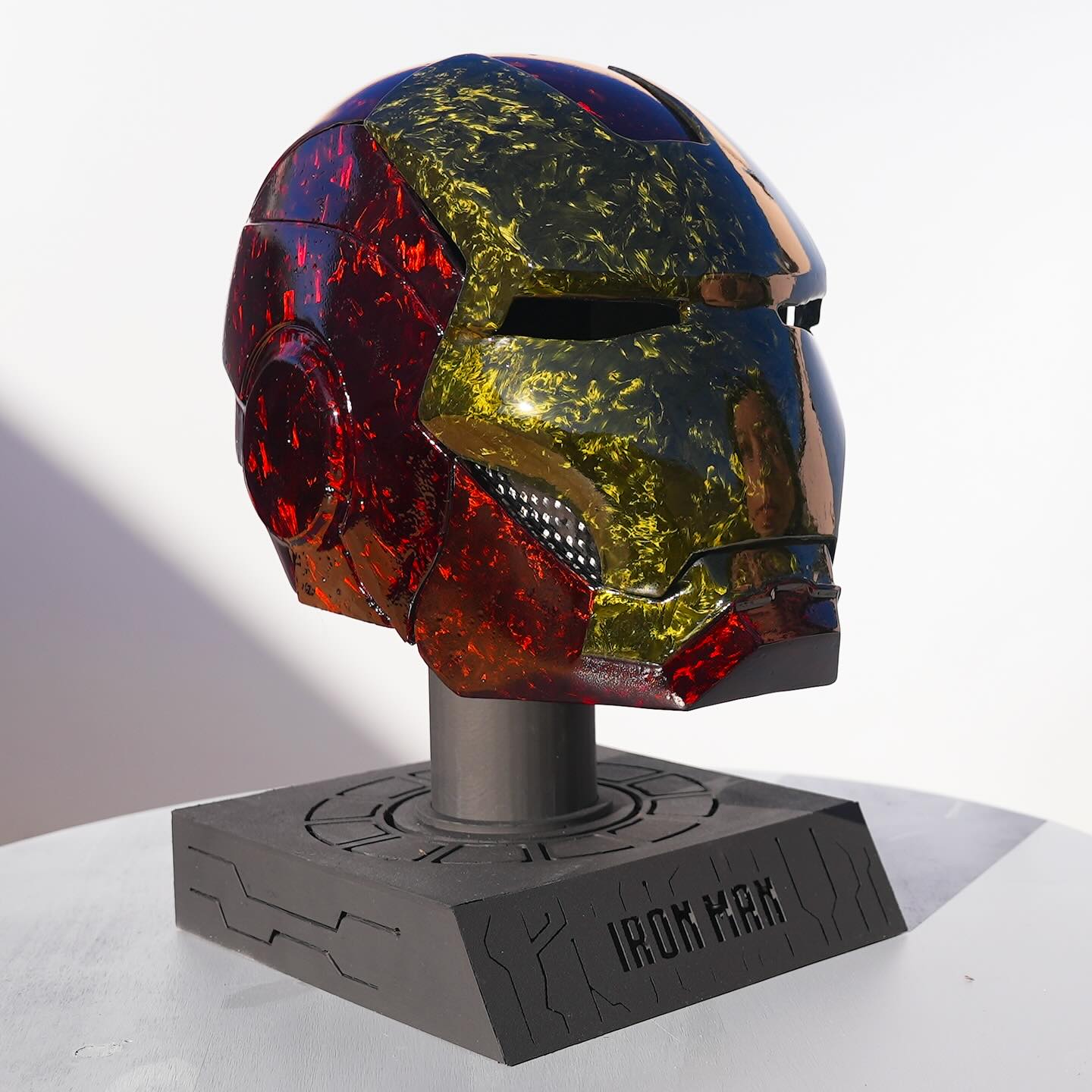 carbon fibre iron man helmet US | 2026 MK17 Life-Size Wearable 1/1 ironman Mask dismiss battle mode with eye lights in white and ear lights in blue 14 HJC RPHA 70 ST Iron