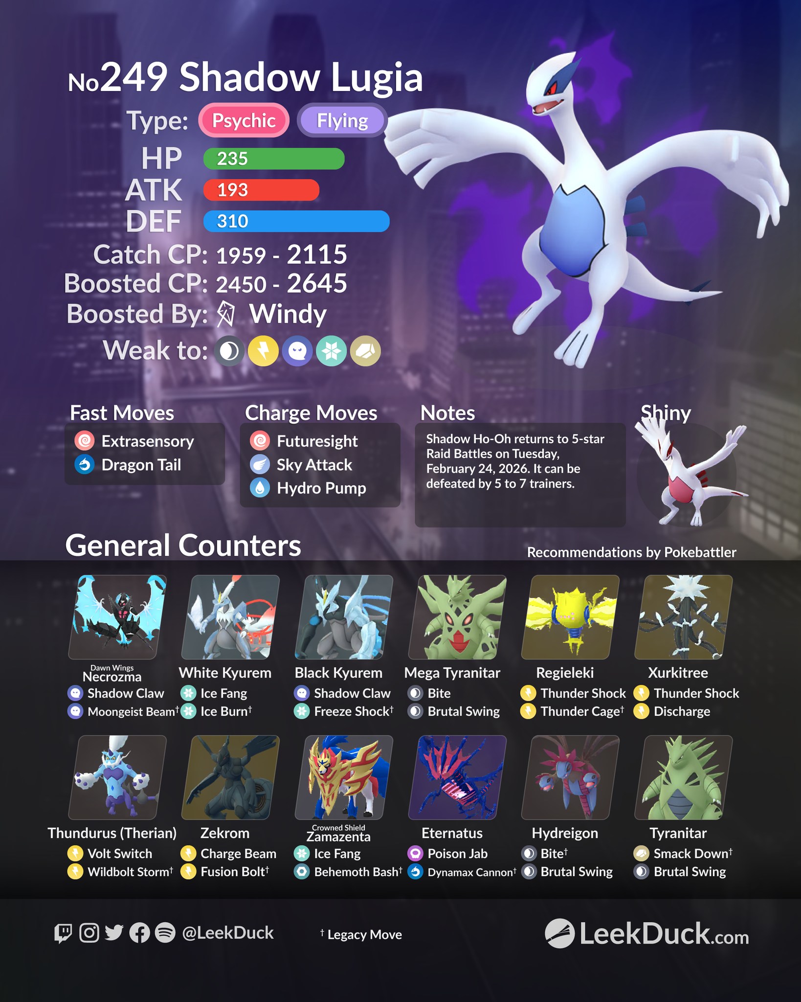 Leek Duck - Shadow Lugia and Shadow Ho-Oh return on... | Facebook