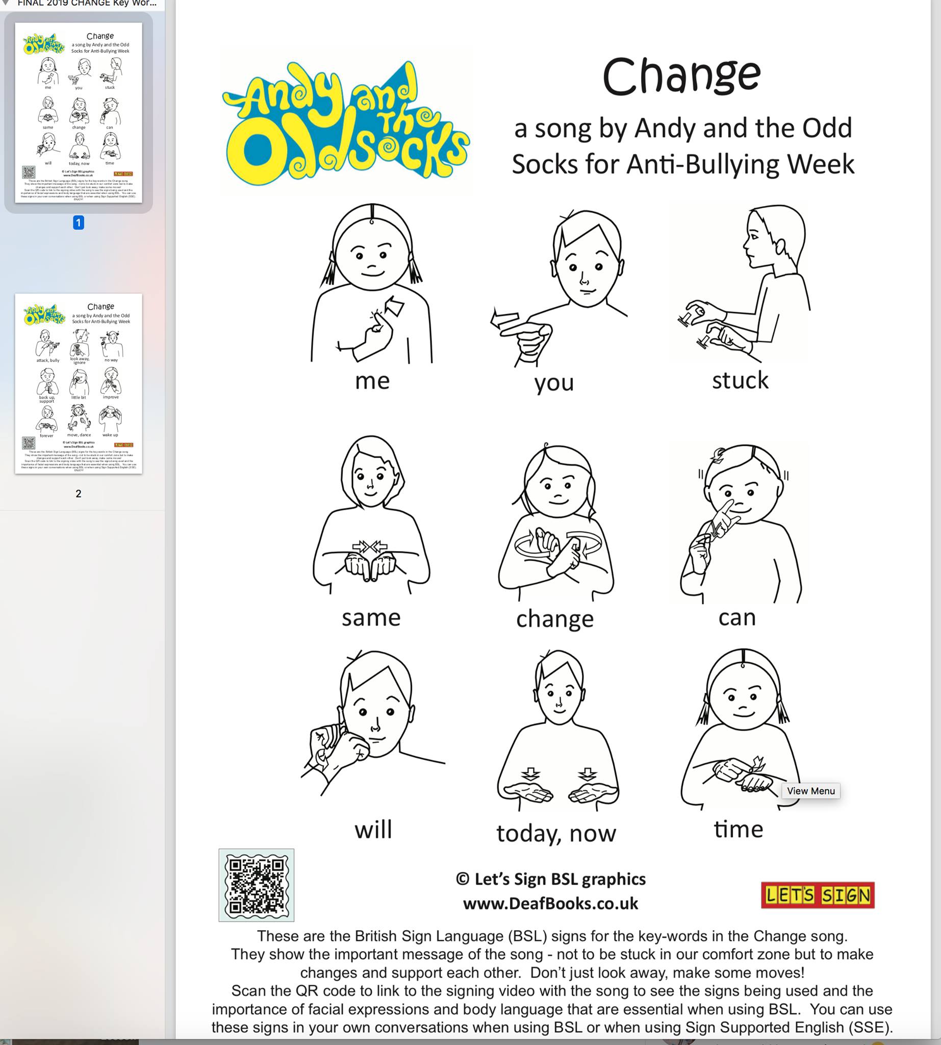 The British Sign Language version... - Andy and the Odd Socks