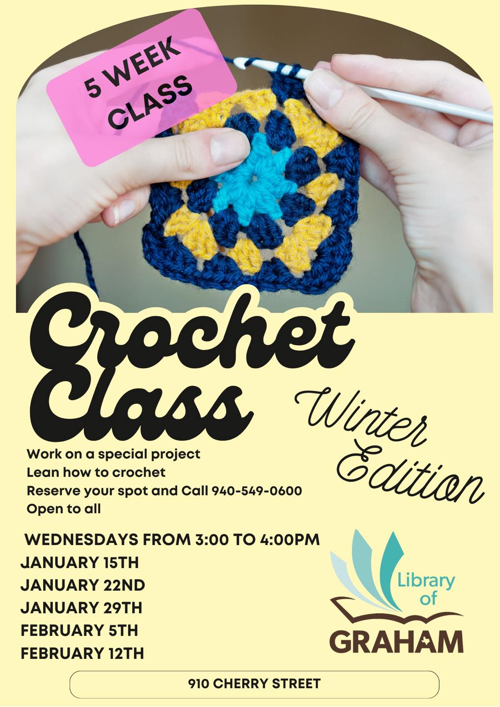 Crochet Club today hope to see... - Library of Graham, Texas