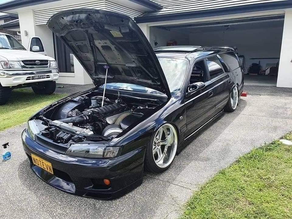 Nissan S14 with an R33 Skyline front end. Pics via carsof00s on