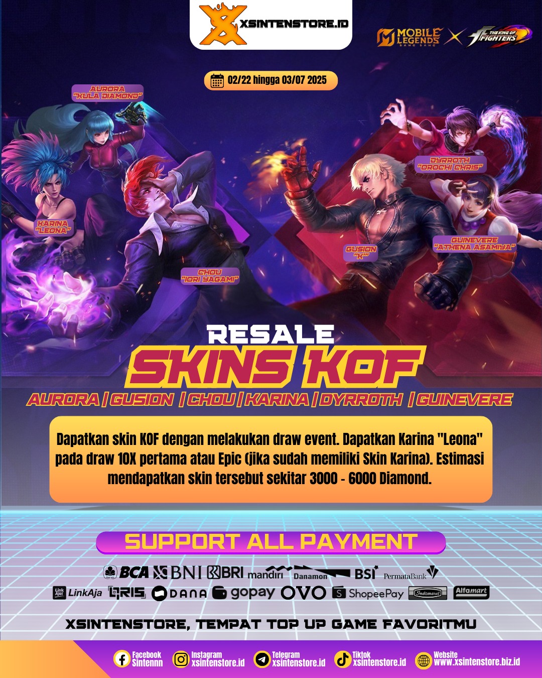 Sintennn - 🔥 RESALE SKINS KOF TELAH KEMBALI! 🔥 💥 Event spesial King of ...