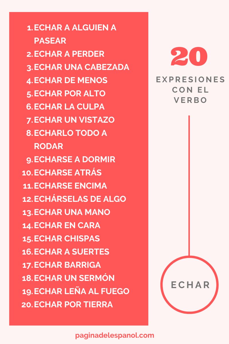 La - ¿Cuántas frases hechas con el verbo “echar” conoces? Aquí tienes ...