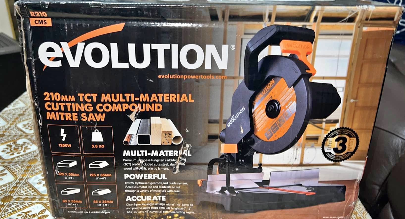 Evolution Power Tools 046-0001A R210CMS Compound Saw with Multi ...