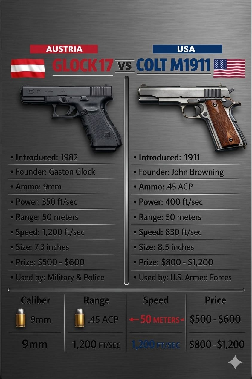 Battle of the Legends: Glock 17 Gen5 vs Beretta M9 — Comparing Two