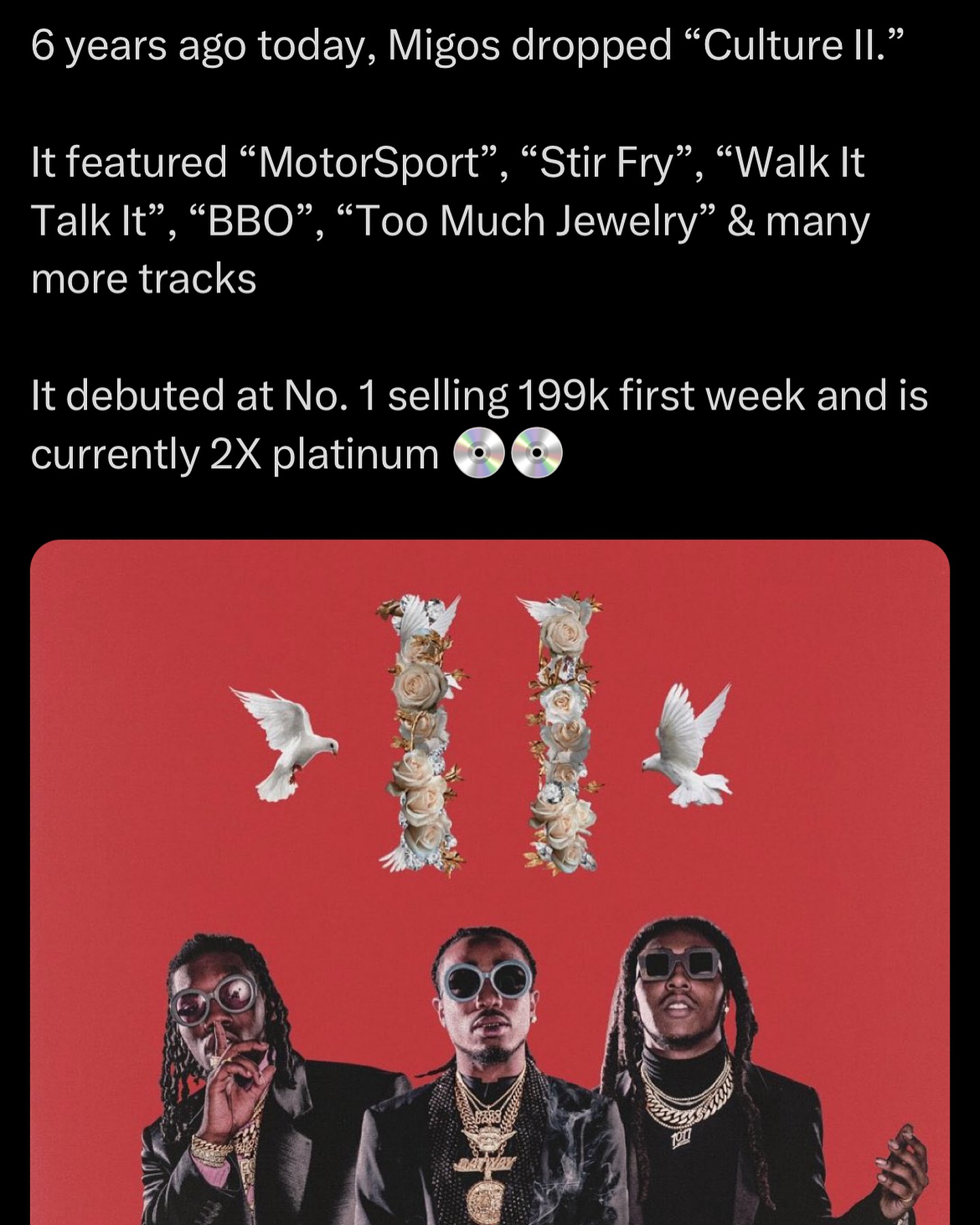 Six year ago today, #Migos dropped their third studio album