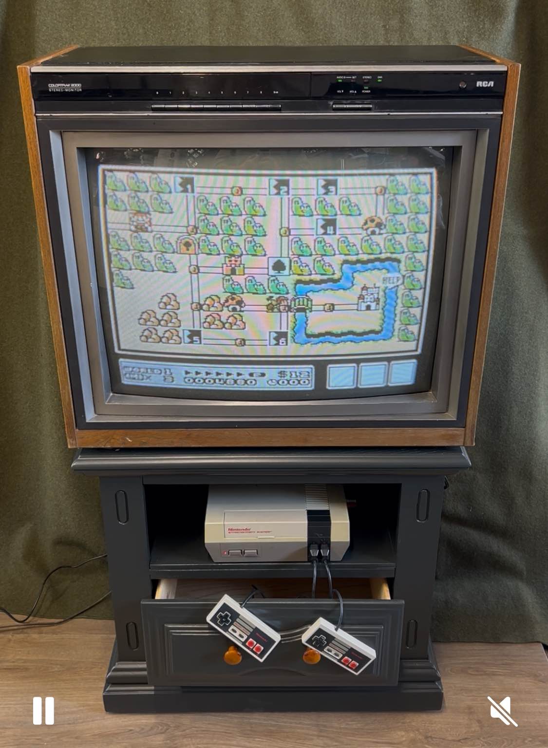 🎮 Retro Gaming Setup – 26” Color RCA ColorTrak 2000 TV + Cabinet ...