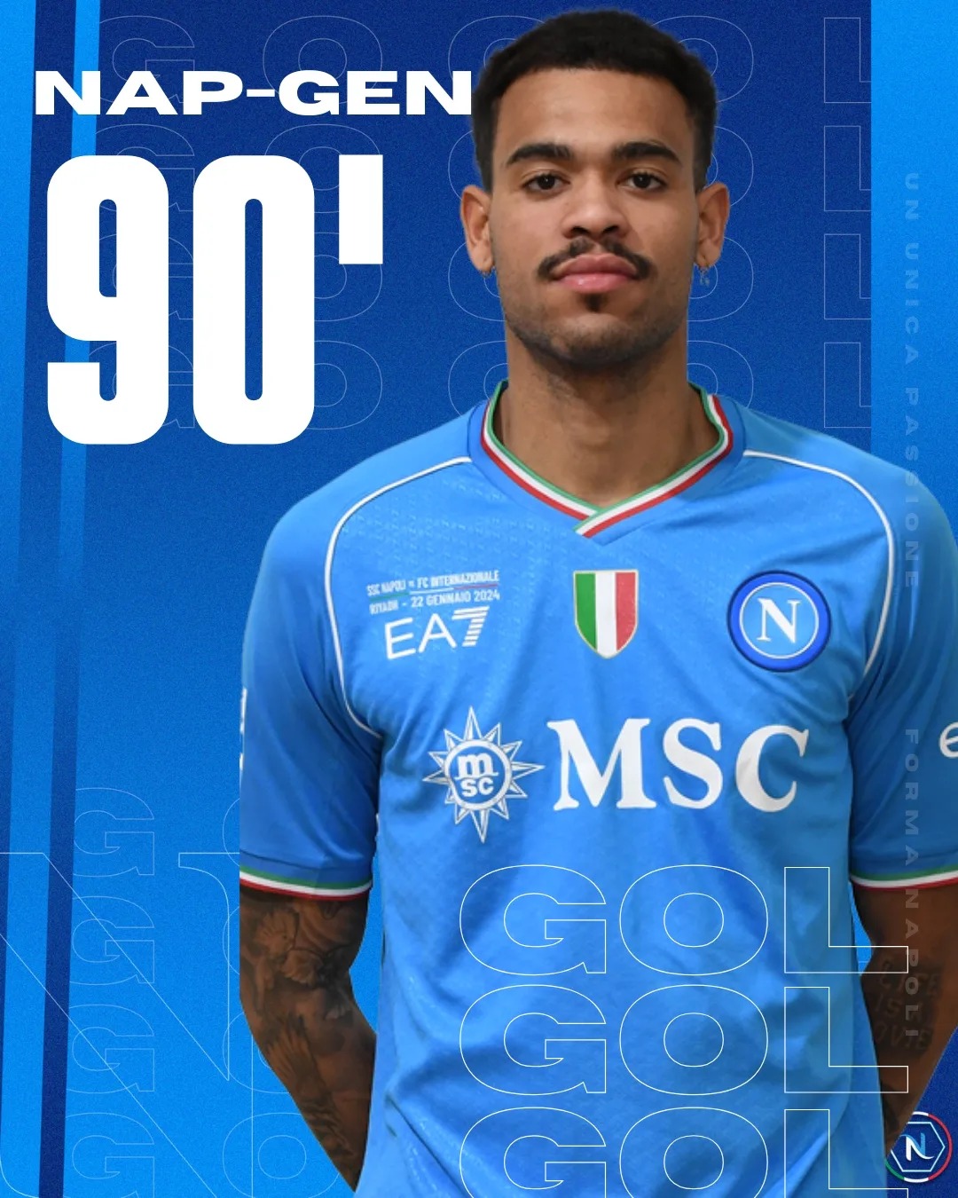 SSC Napoli Marcelo Burlon レトロサッカーユニフォーム Napoli Launch