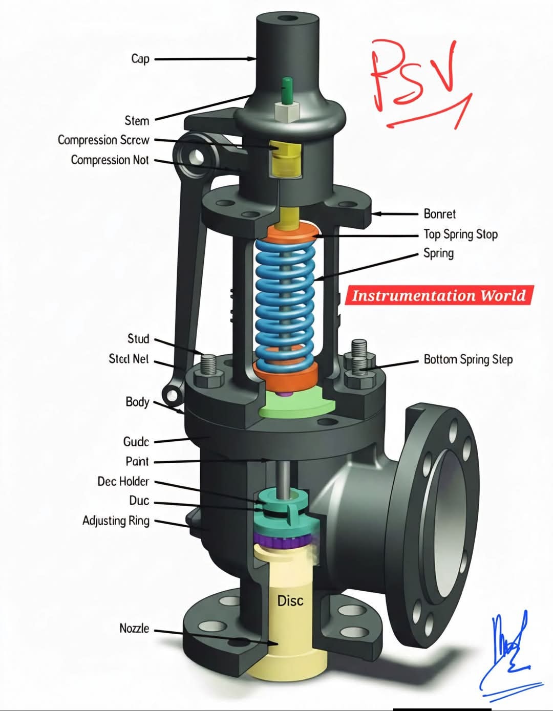 Welding - A spring-loaded Pressure Safety Valve. This is safety ...