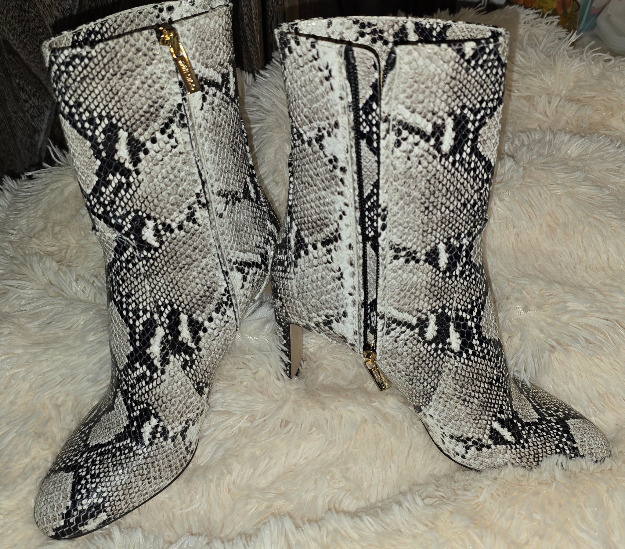 Jimmy Choo Faux Python Snakeskin Ankle Boots - Boots - Kannapolis ...