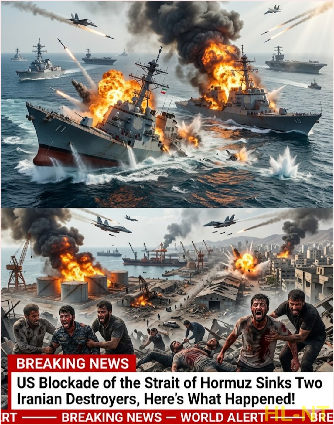 US Blockade of the Strait of Hormuz Sinks Two Iranian Destroyers