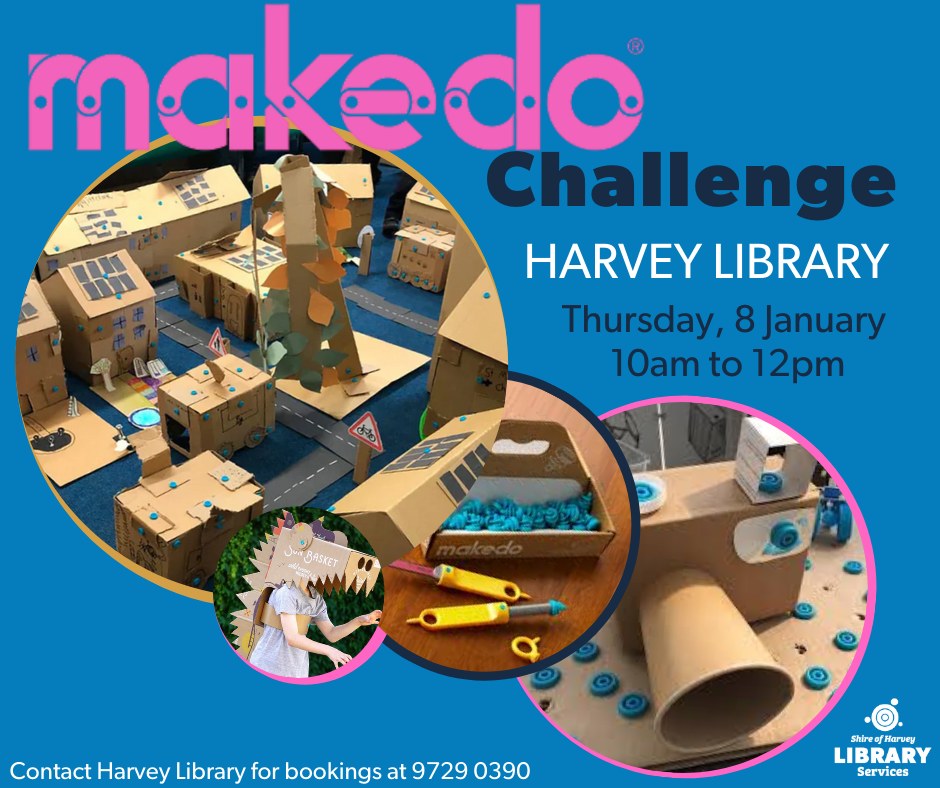 Shire - 📦🔧 Build, Create, Imagine! 🔧📦 Join us at Harvey Library on ...