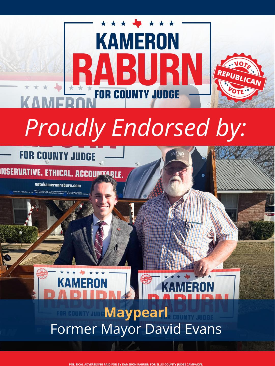 Kameron Raburn for Ellis County Judge
