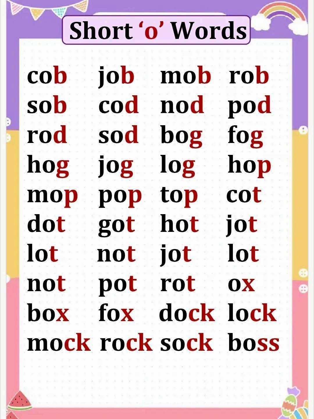 Learning - Short 'o' words..... | Facebook