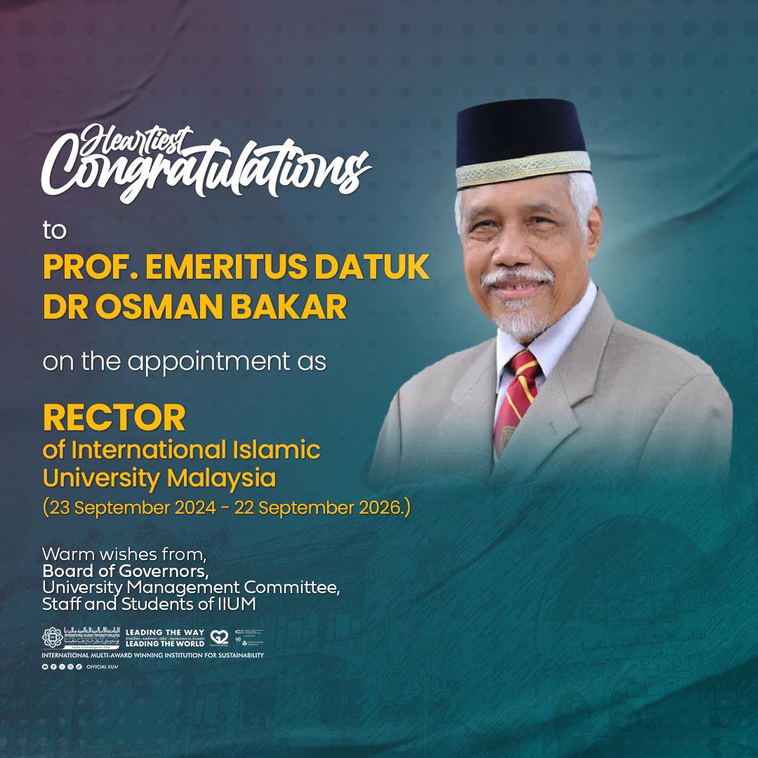 IIUM - Heartiest Congratulations to Prof. Emeritus Datuk... | Facebook