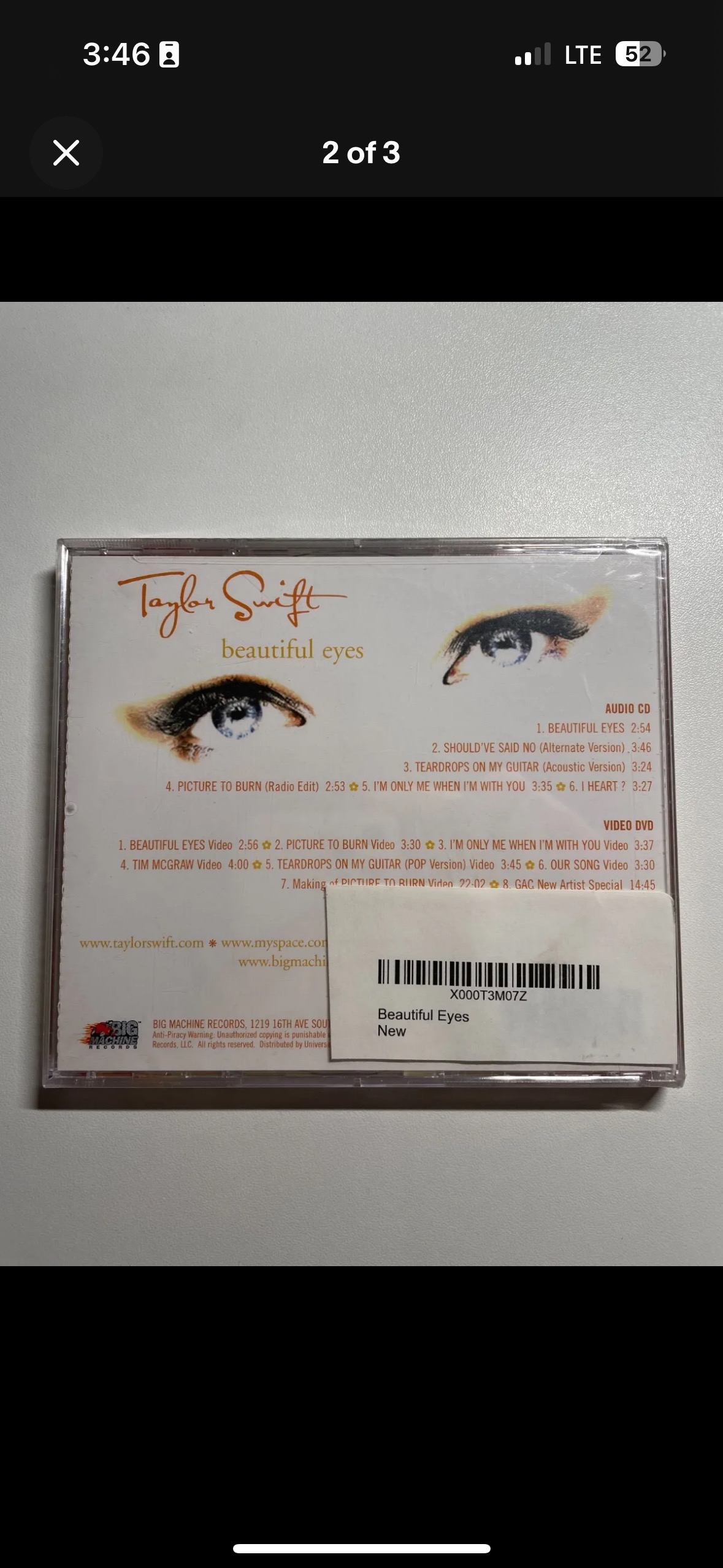 Is this Taylor Swift CD, Beautiful Eyes, authentic?
