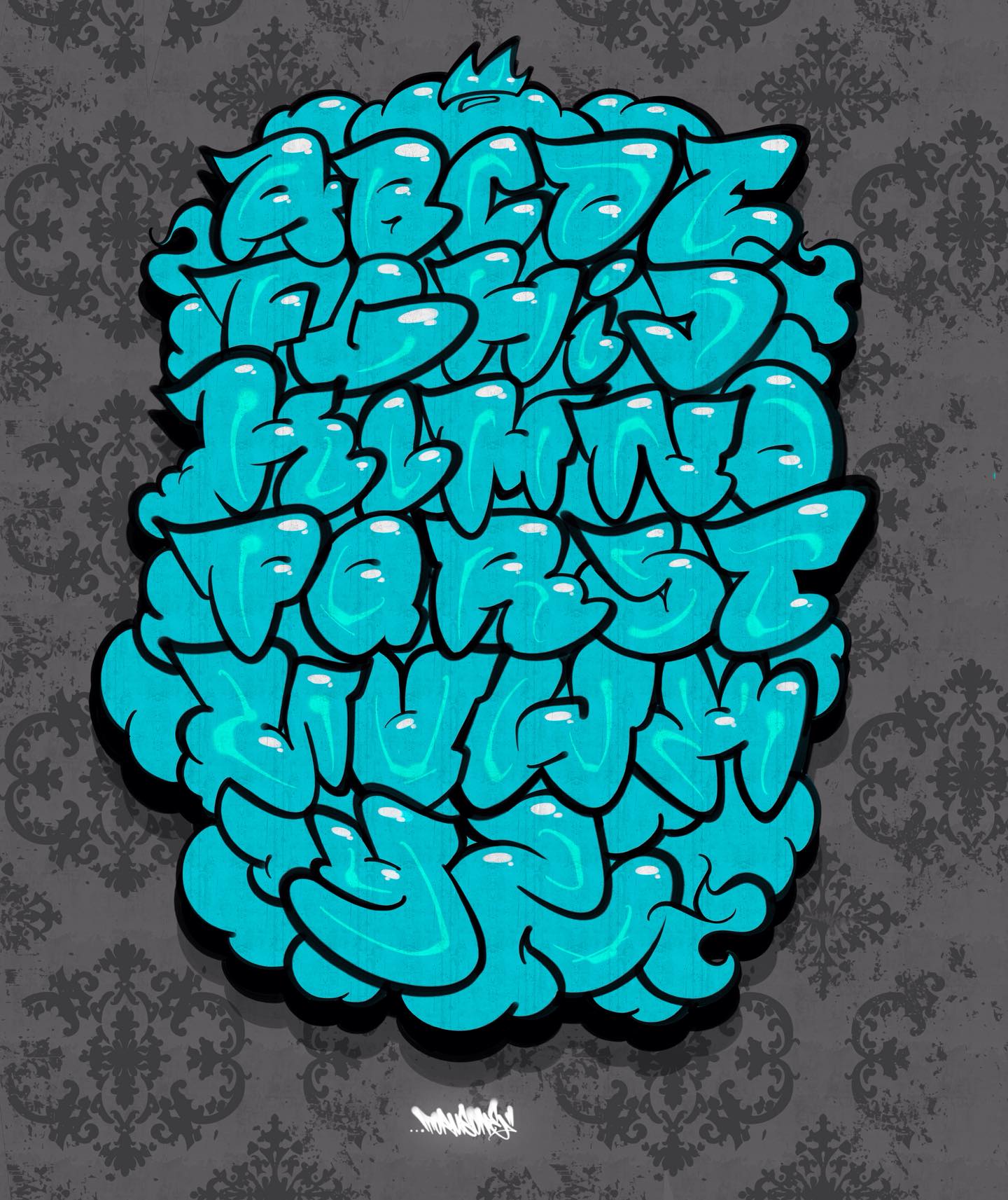 TORUS 1 - Bubble Letters Flow ️ New Alphabet #graffiti...