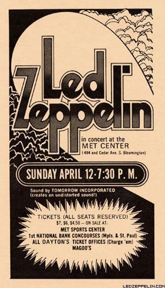 Led Zeppelin 1975 Met Center show video
