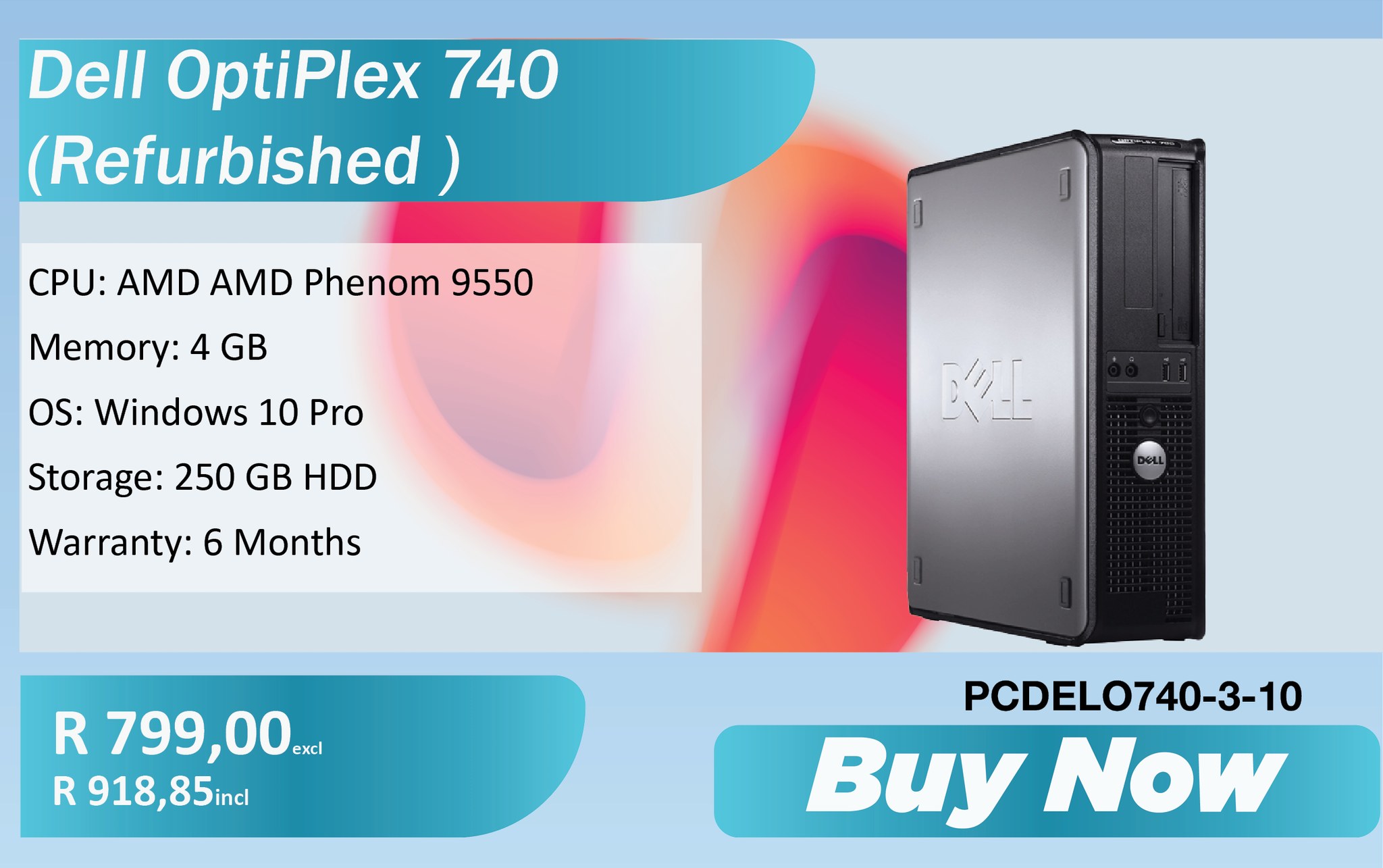 Partserve - Dell OptiPlex 740 (PCDELO740-3-10) CPU: AMD Phenom 9550 ...