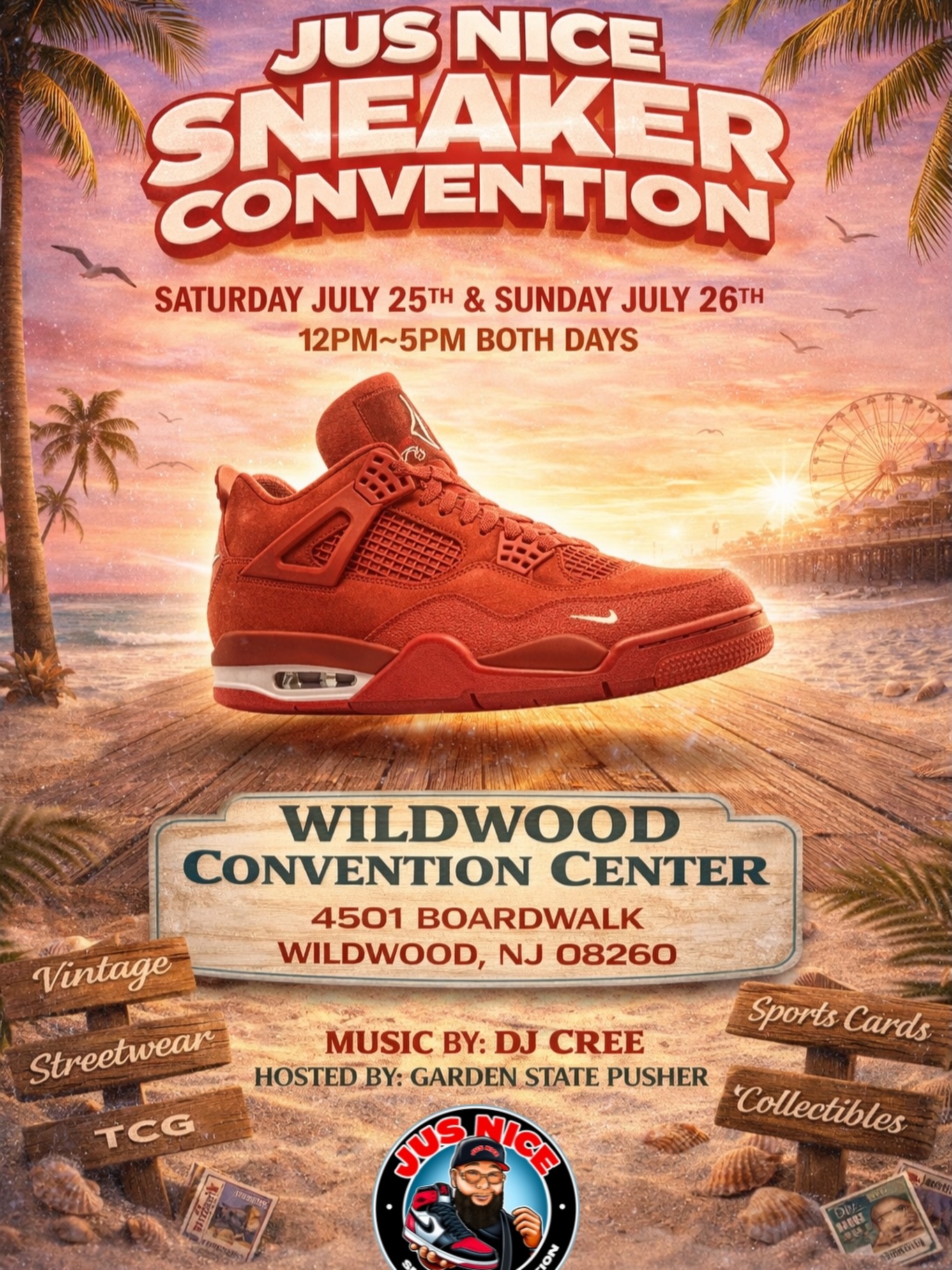 🌴👟 JUS NICE SNEAKER CONVENTION IS BACK TAKING OVER WILDWOOD
