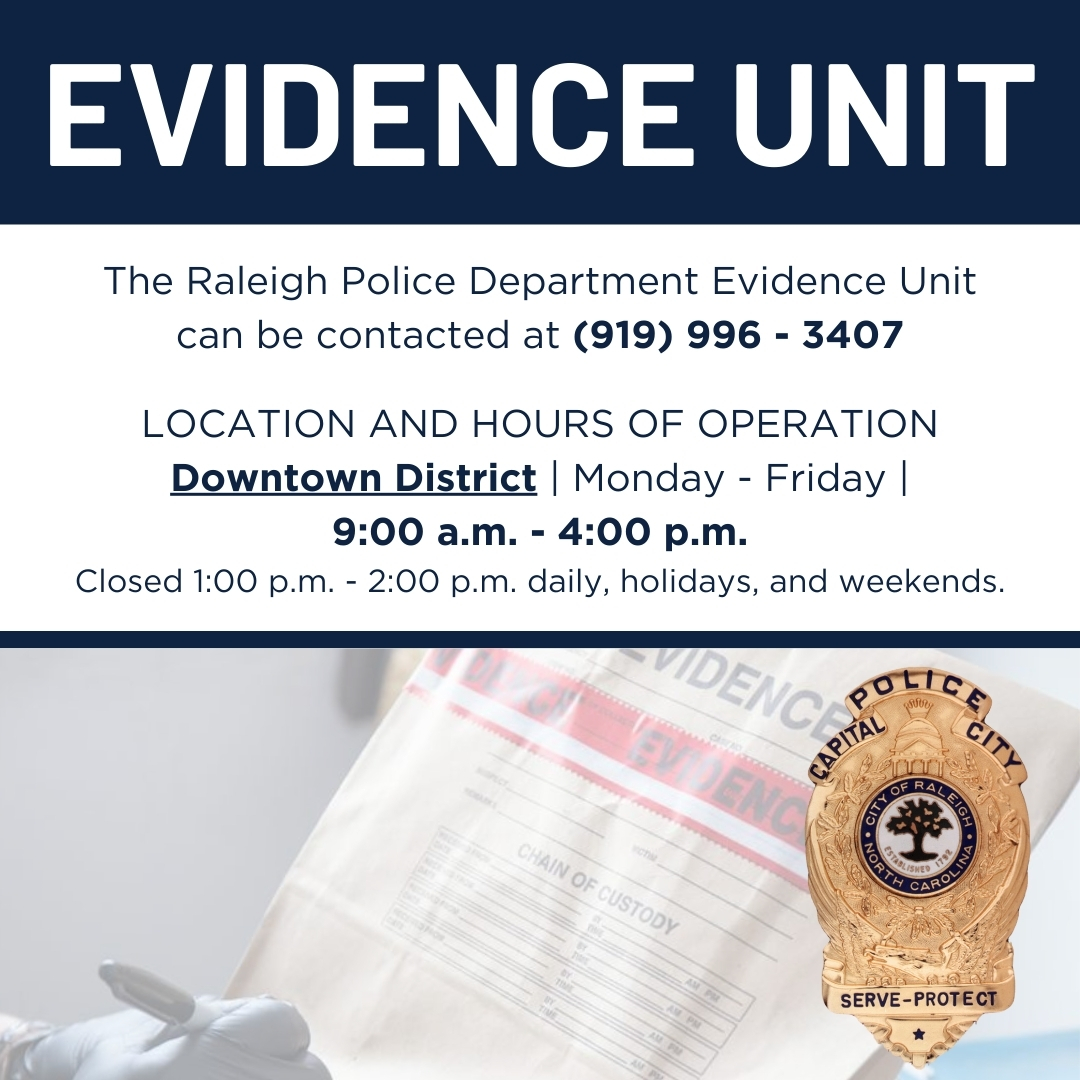 Recently, our Evidence Unit... - Raleigh Police Department | Facebook