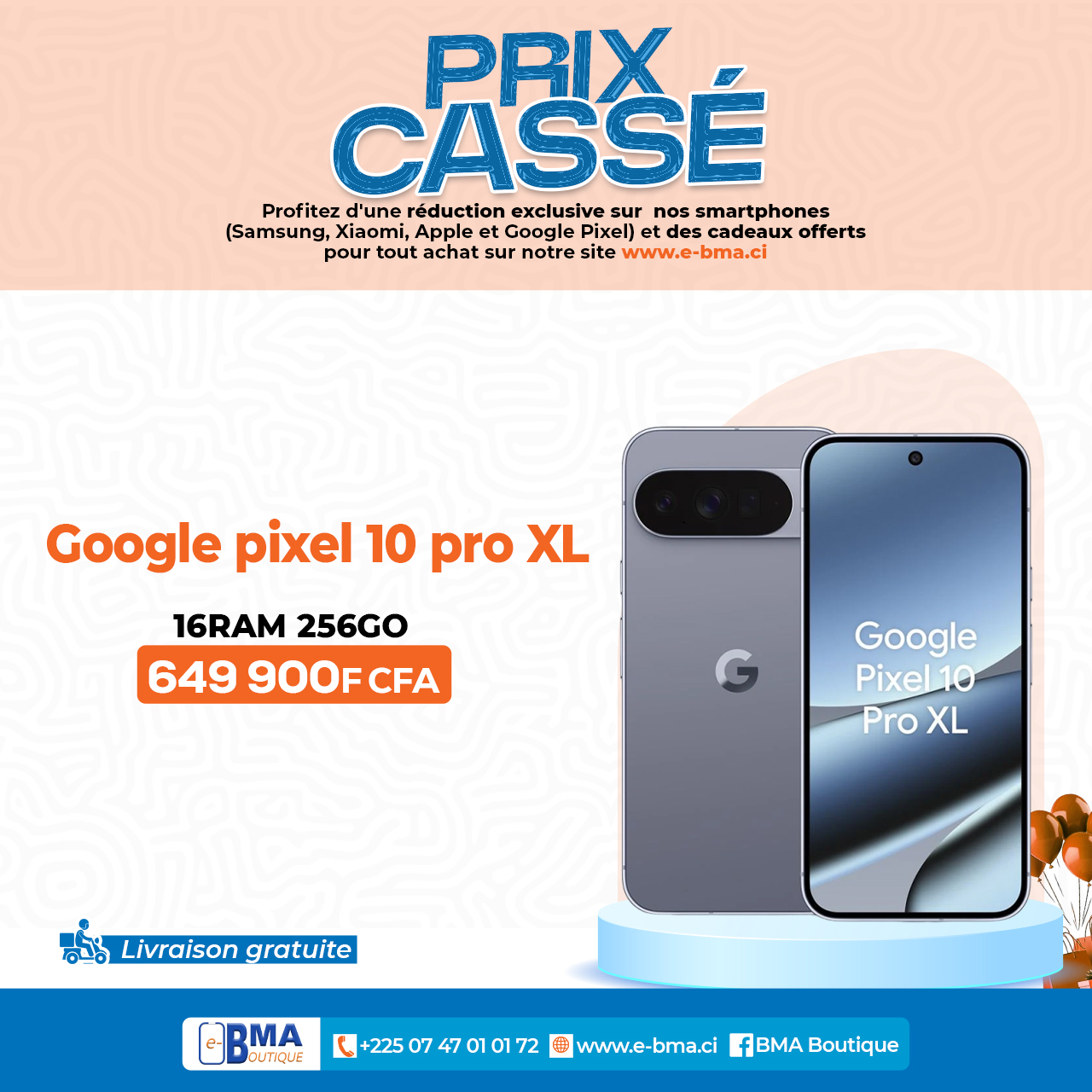 𝗕𝗠𝗔 - 📲 Google pixel 10 pro XL Le Google Pixel 10 Pro XL est le modèle ...