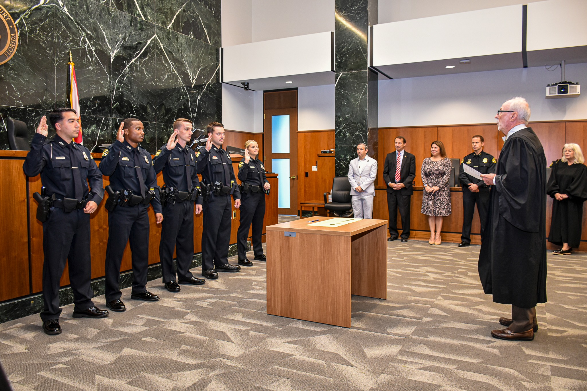 St. - Congratulations to our five newest officers! They were sworn in ...