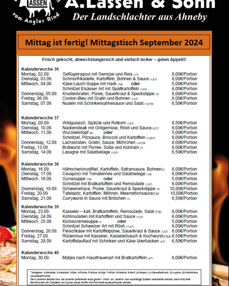 Schlachter Lassen Engelsby Mittagstisch