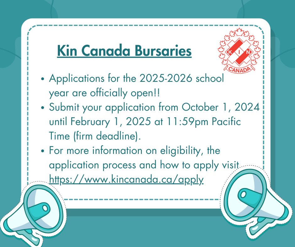 Charlottetown Kin Club - Kin Canada Bursaries applications are ...