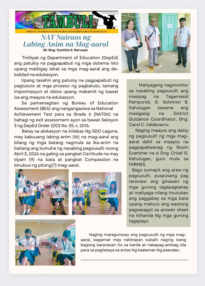 DepEd Tayo Kapatalan ES - Laguna