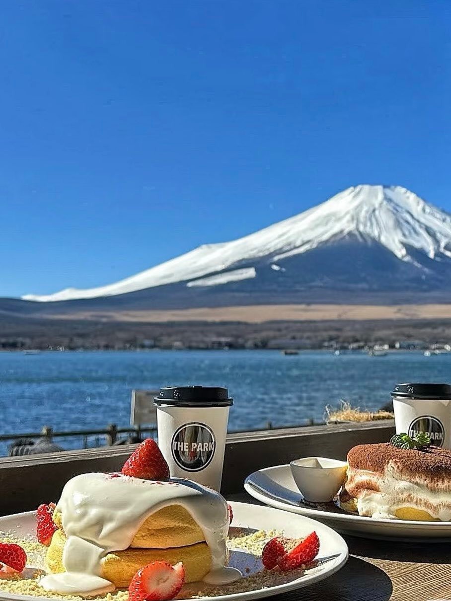 cafe with a view of mt fuji