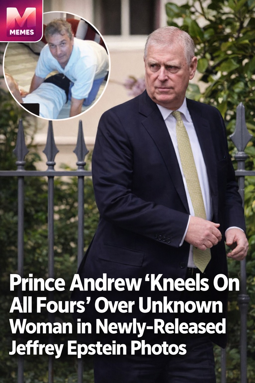 Grumpy - Prince Andrew photographed with unidentified woman | Facebook