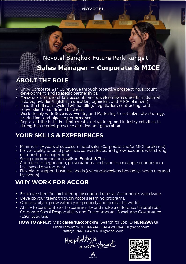 🌟 We're Hiring | Novotel Bangkok... - PC Novotel Rangsit | Facebook