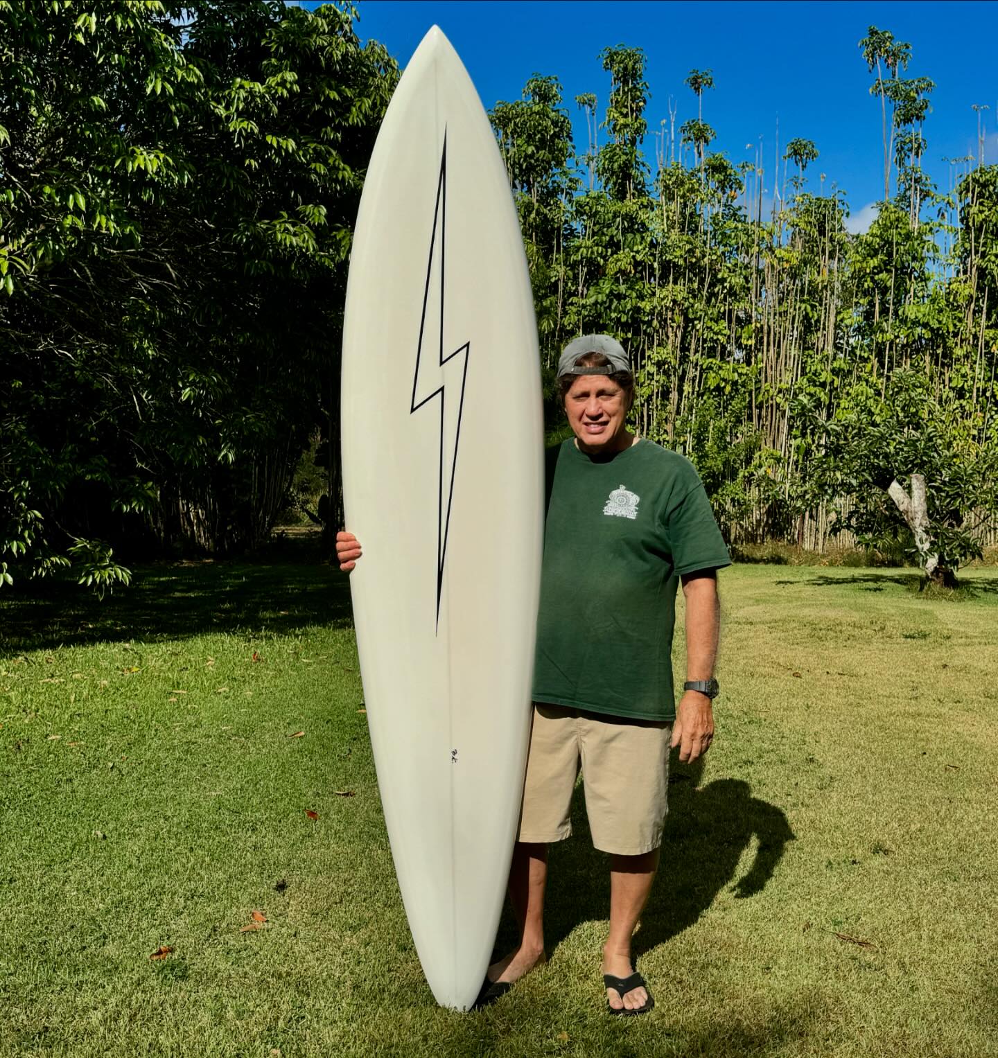 This is a gorgeous vintage Lightning Bolt surfboard, shaped by