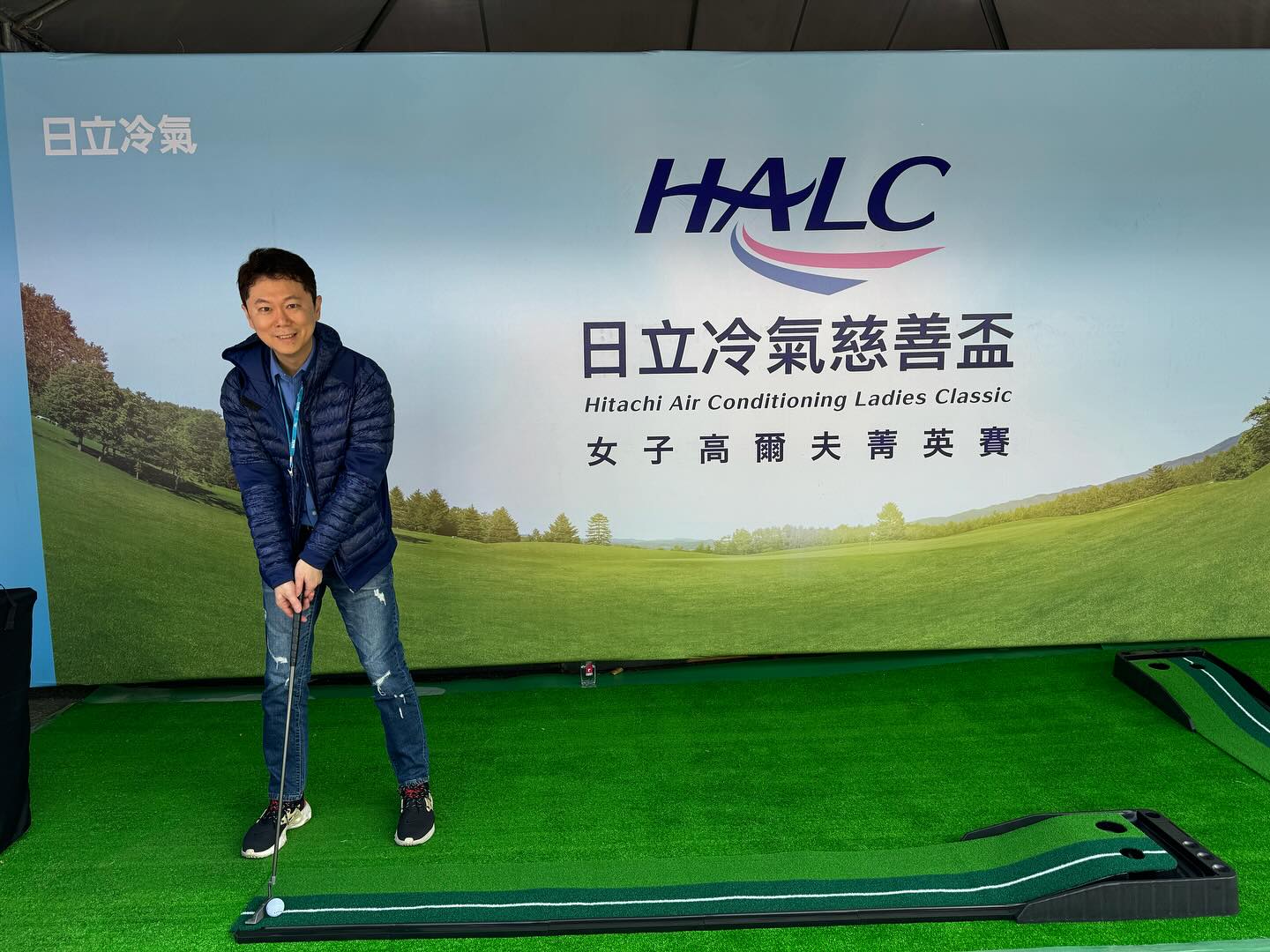 民視體育主播 王人瑞 - 上工前推一桿⛳️ #日立冷氣慈善盃 #日立冷氣 #高雄 #信誼高爾夫球場