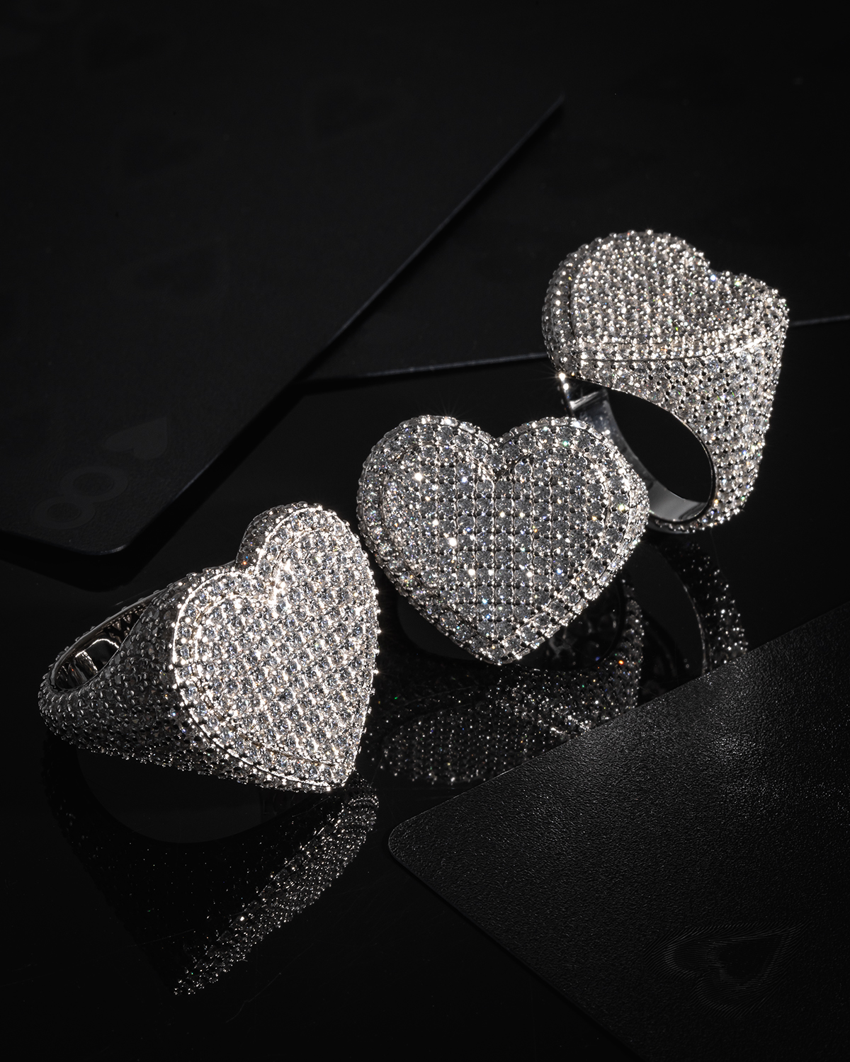 シルバー ハートデザイン リング #avalanche_ring 1周全体に綺麗に
