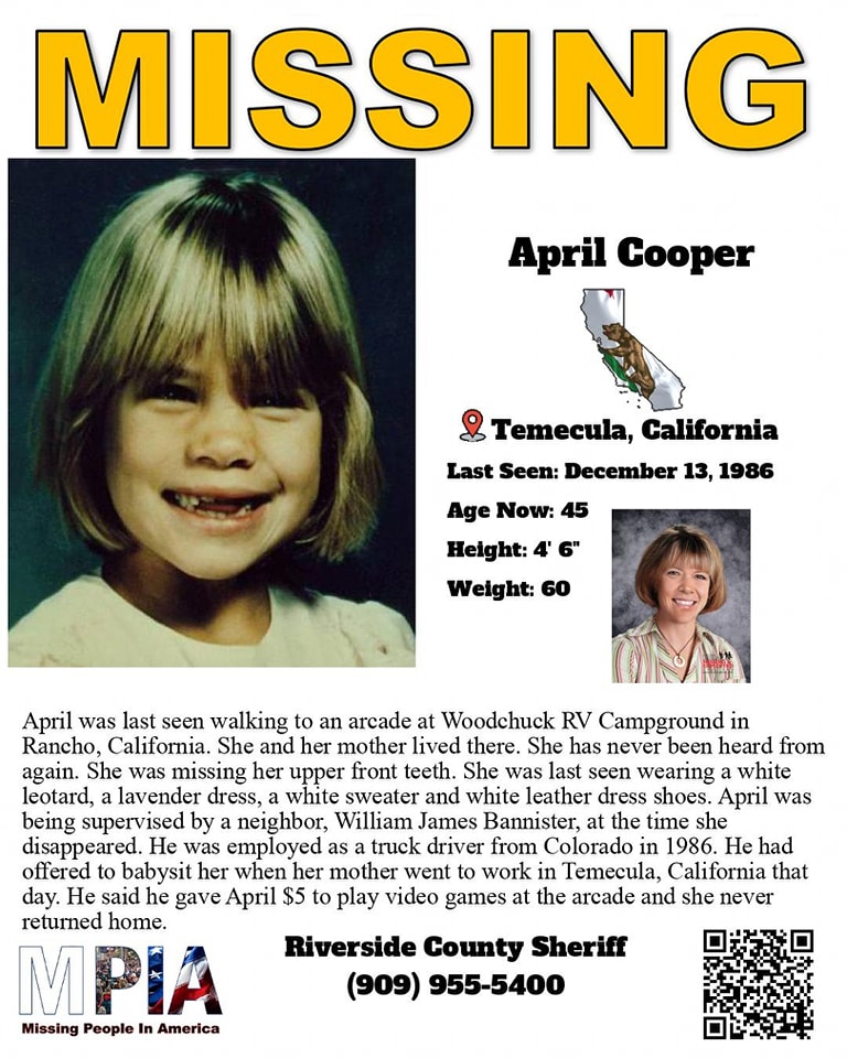 April was last seen walking to... - Missing People In America | Facebook