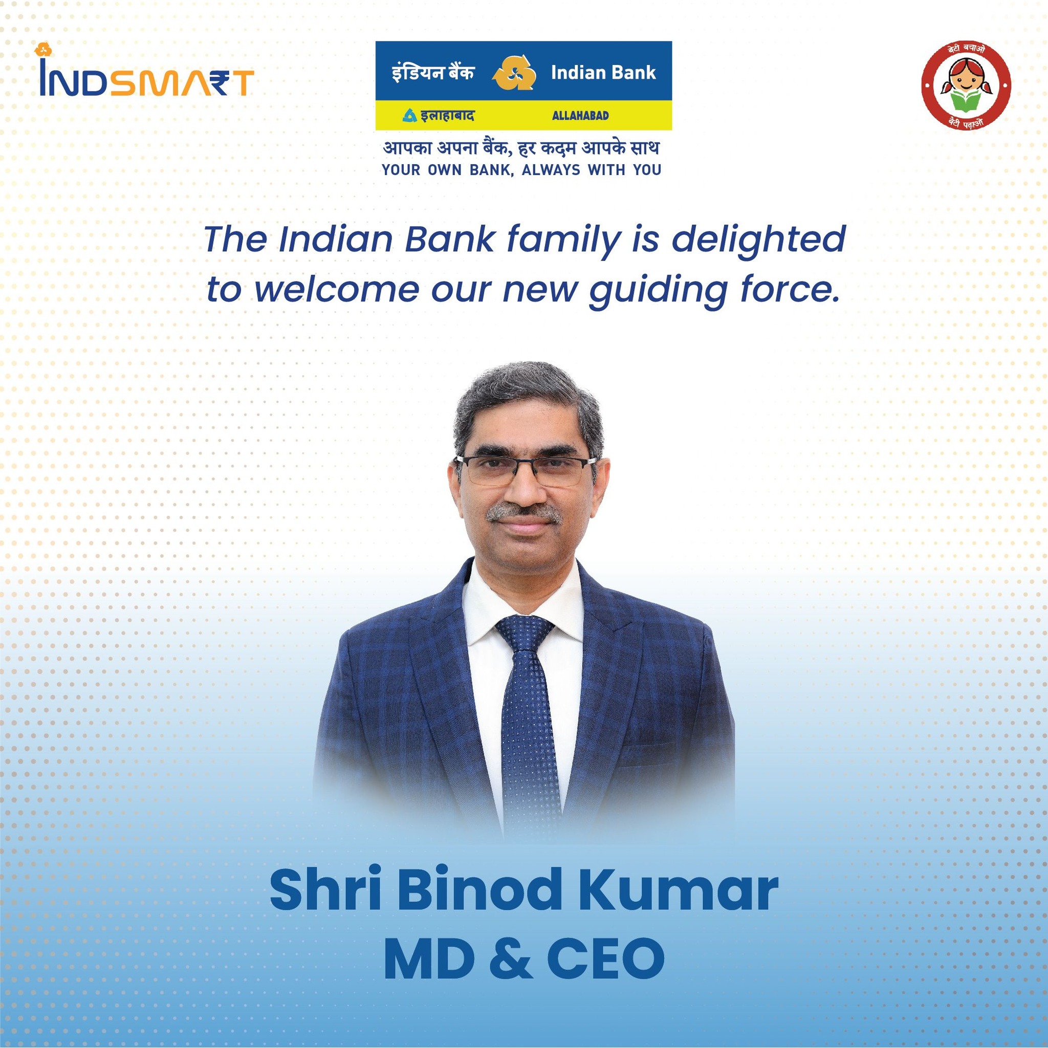 We are thrilled to welcome Shri Binod Kumar as the new Managing 