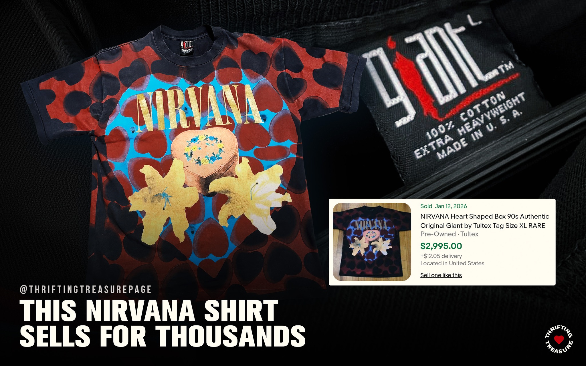 Did you know this Nirvana shirt sells for thousands? This version 