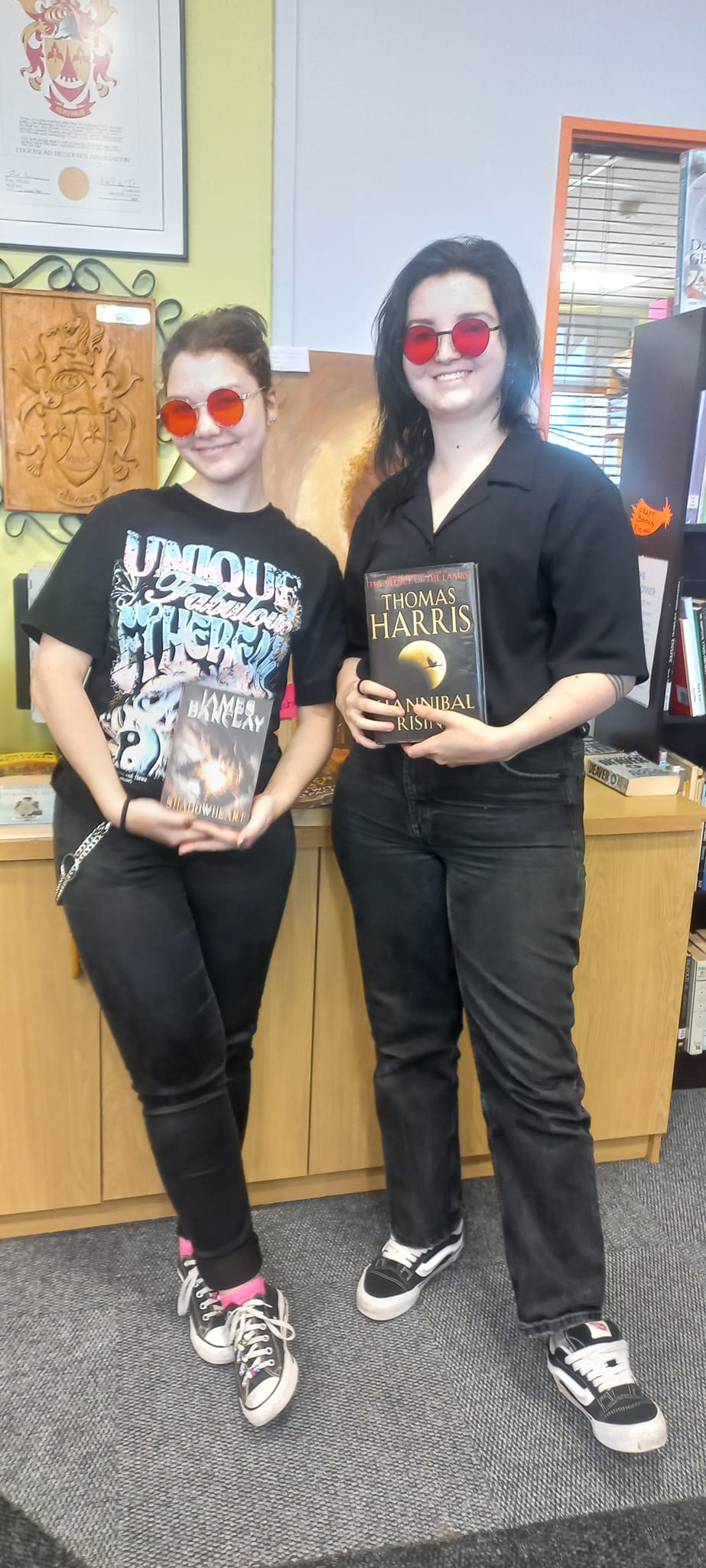 Edgemead - Gaby and Bianca brightening the library with their matching ...