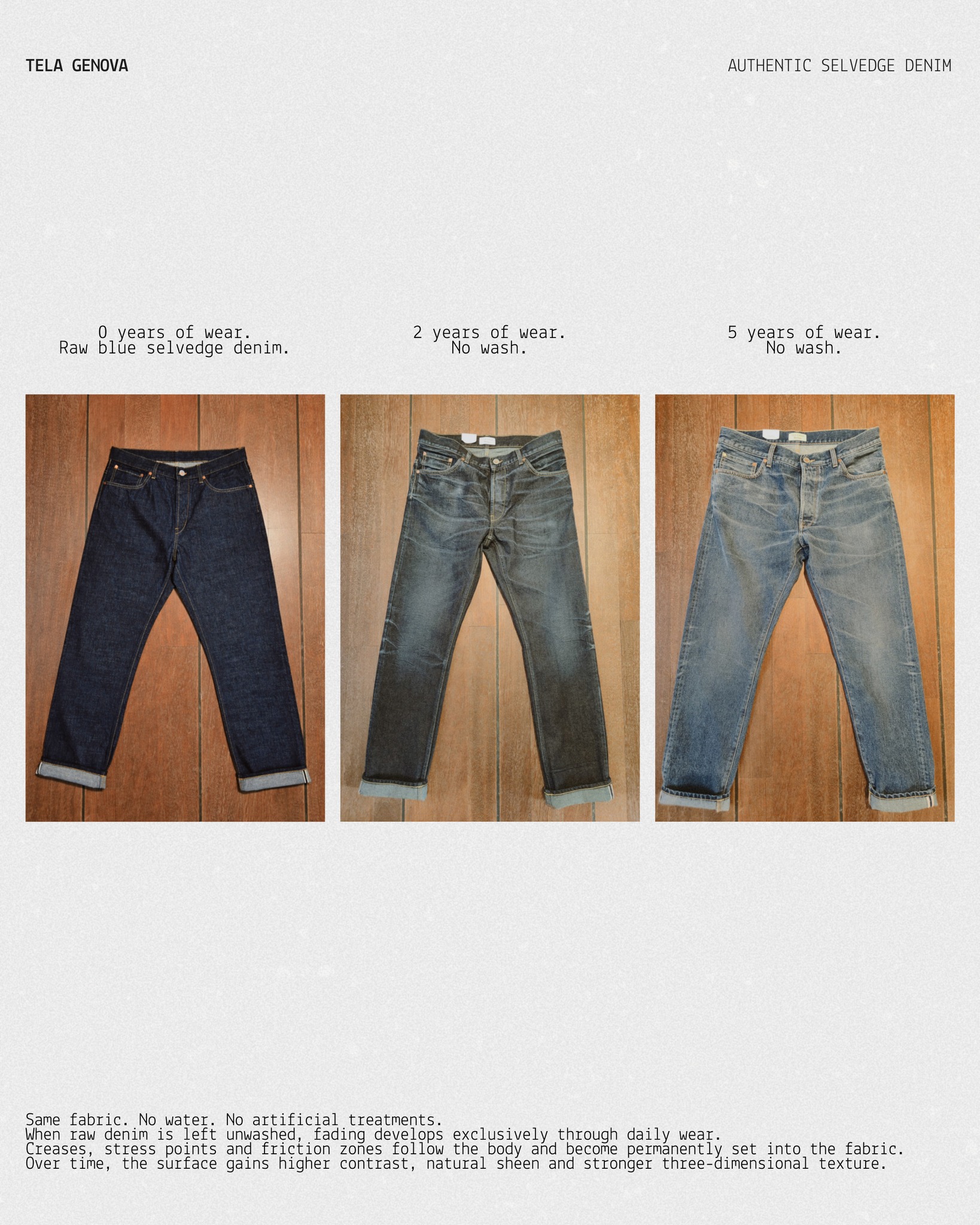 メンズ SIMPLE PROJECT RAW SELVEDGE JEANS リジット
