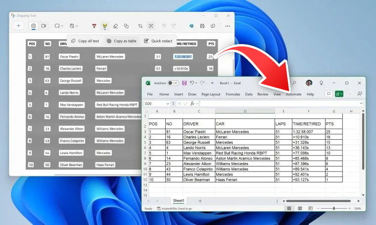 Zing - Windows 11的Snipping Tool截图更好用啦！这次可以一键把数据copy成Excel图表！快速整理数据 ️ 目前 ...