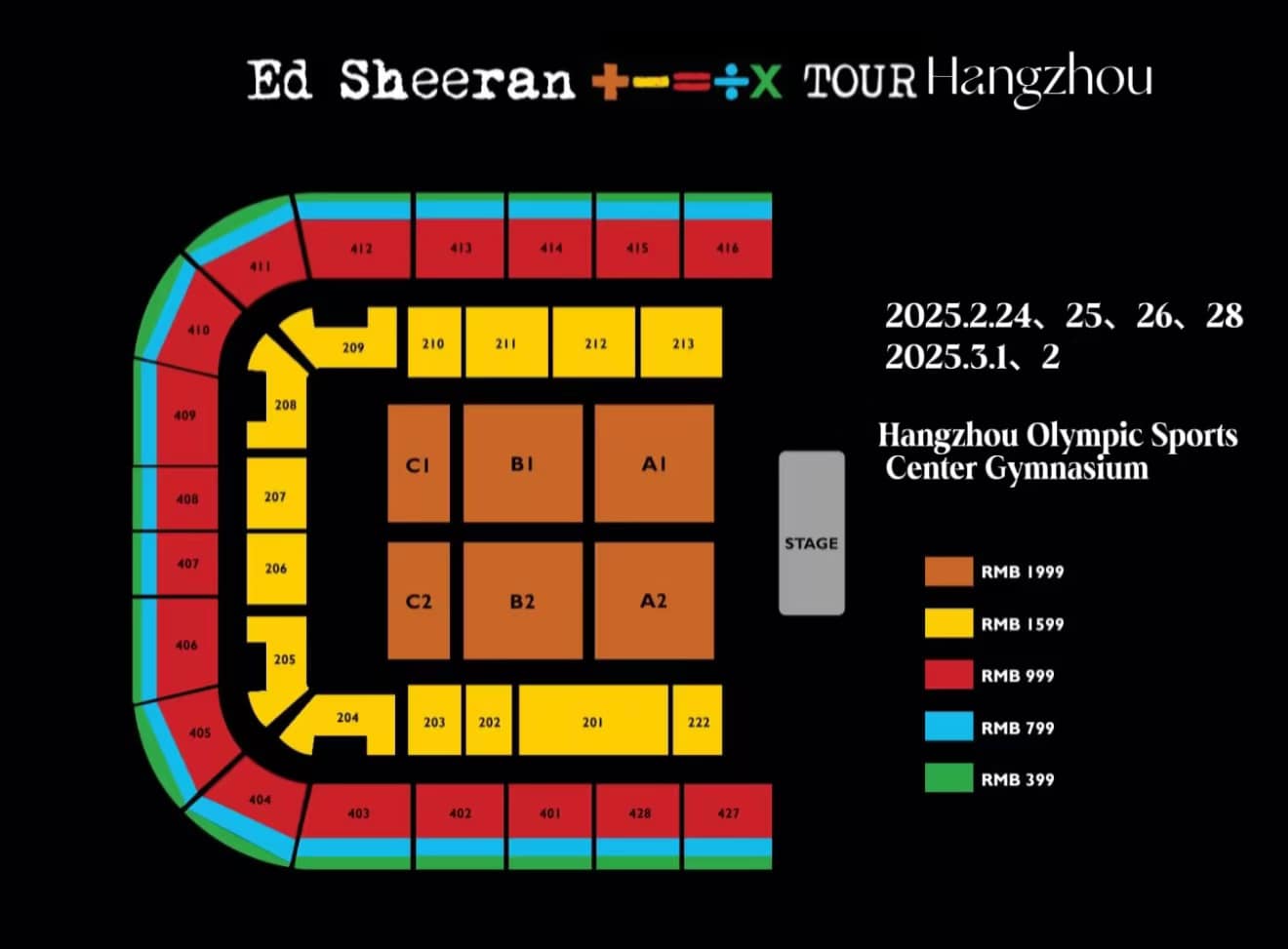 Hangzhou, - 🎉Ed Sheeran’s “+-=÷x” world tour is coming to Hangzhou! The ...
