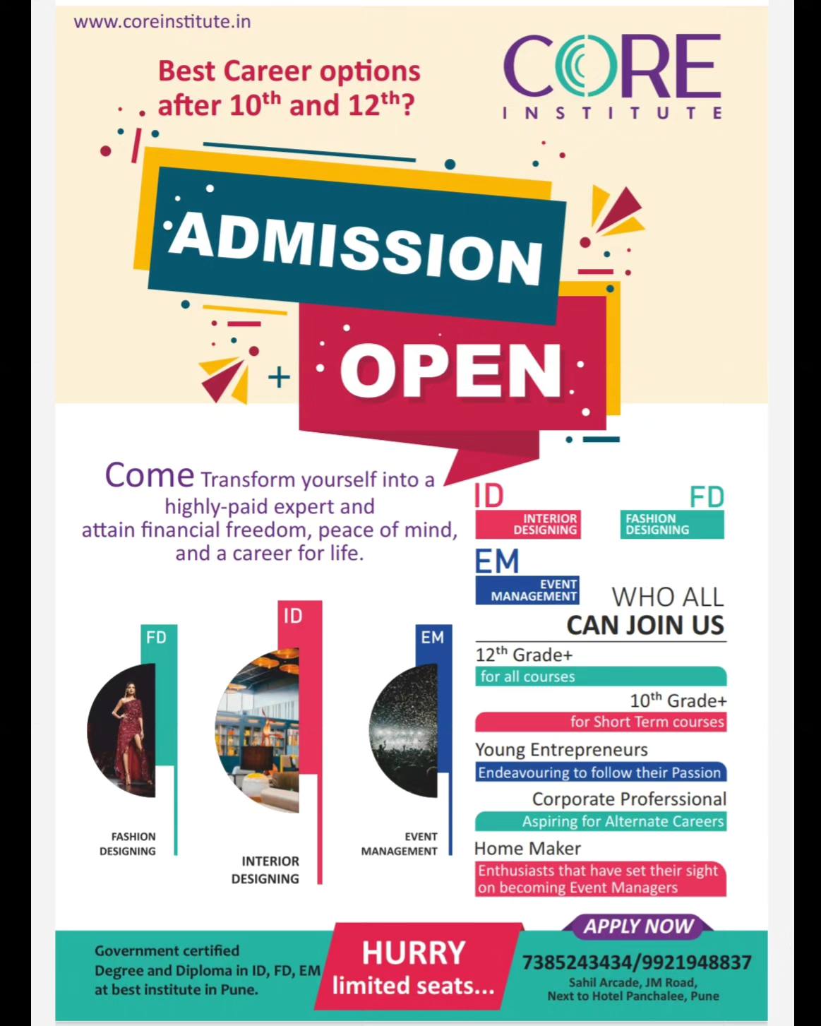 Core Institute of Interior Design, Fashion Design and Event Management ...