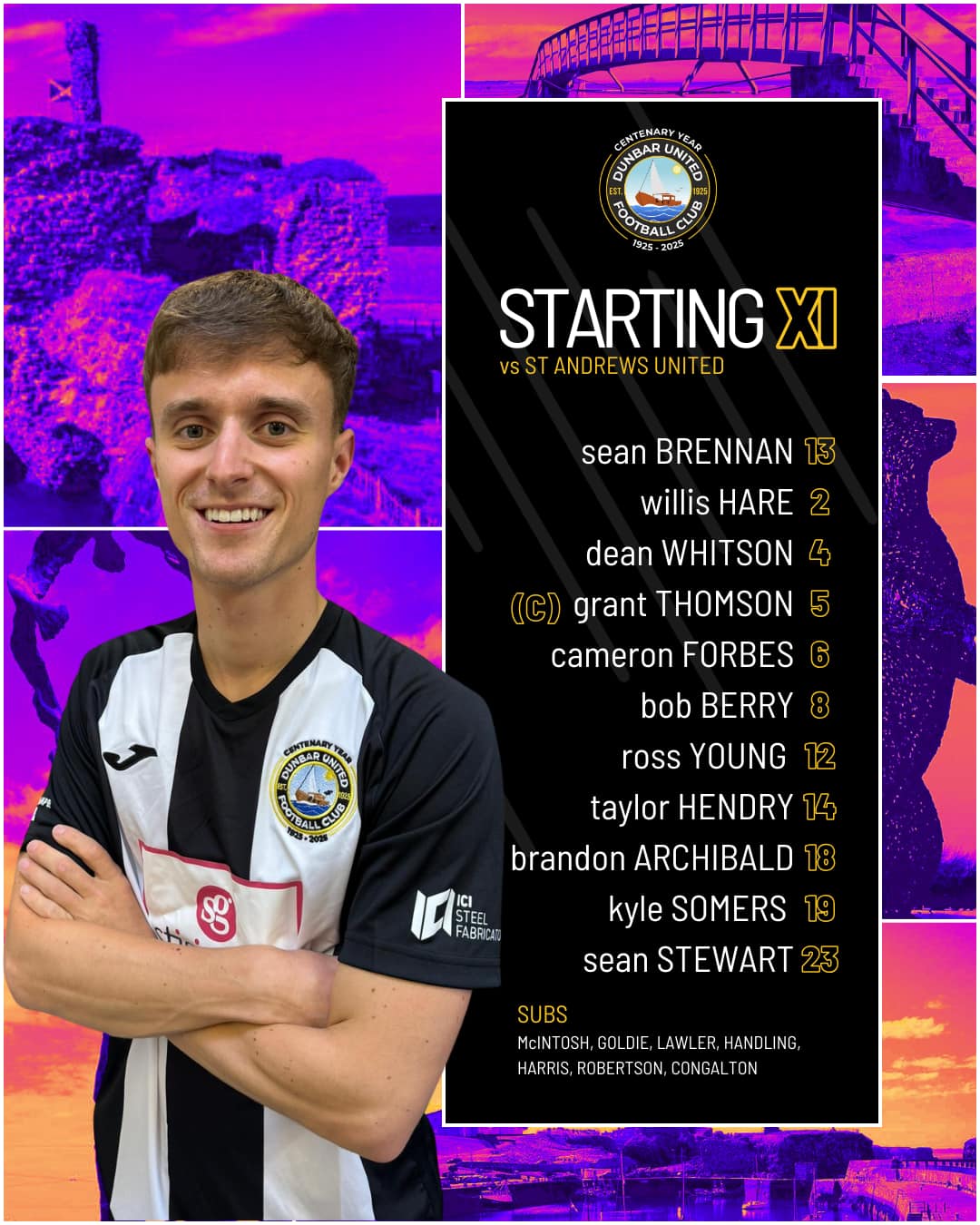 ⚽️ | TODAY’S STARTING LINE UP 🖤🤍💯 - Dunbar United FC