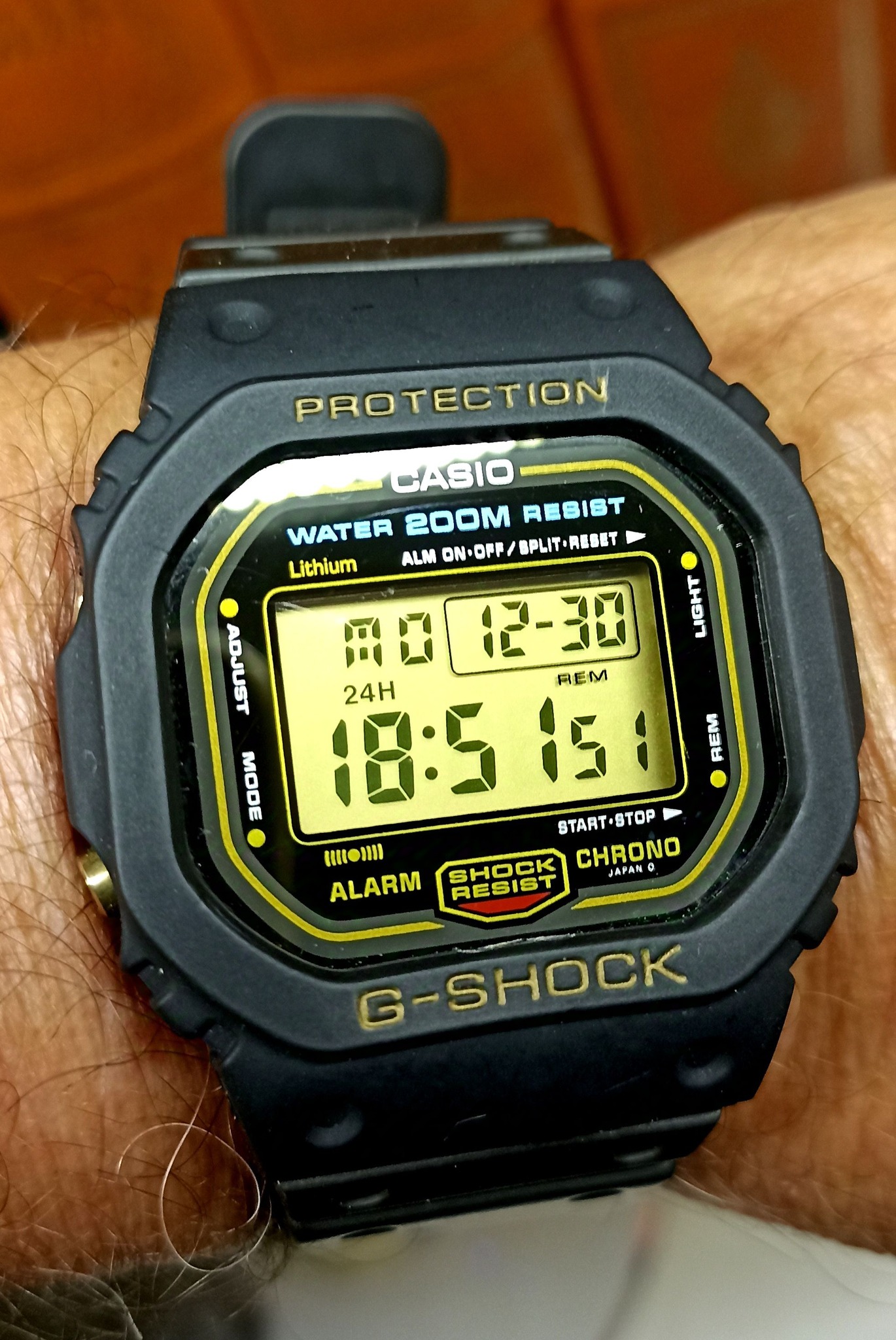 DW-5600C-9V watch with replaced strap and bezel