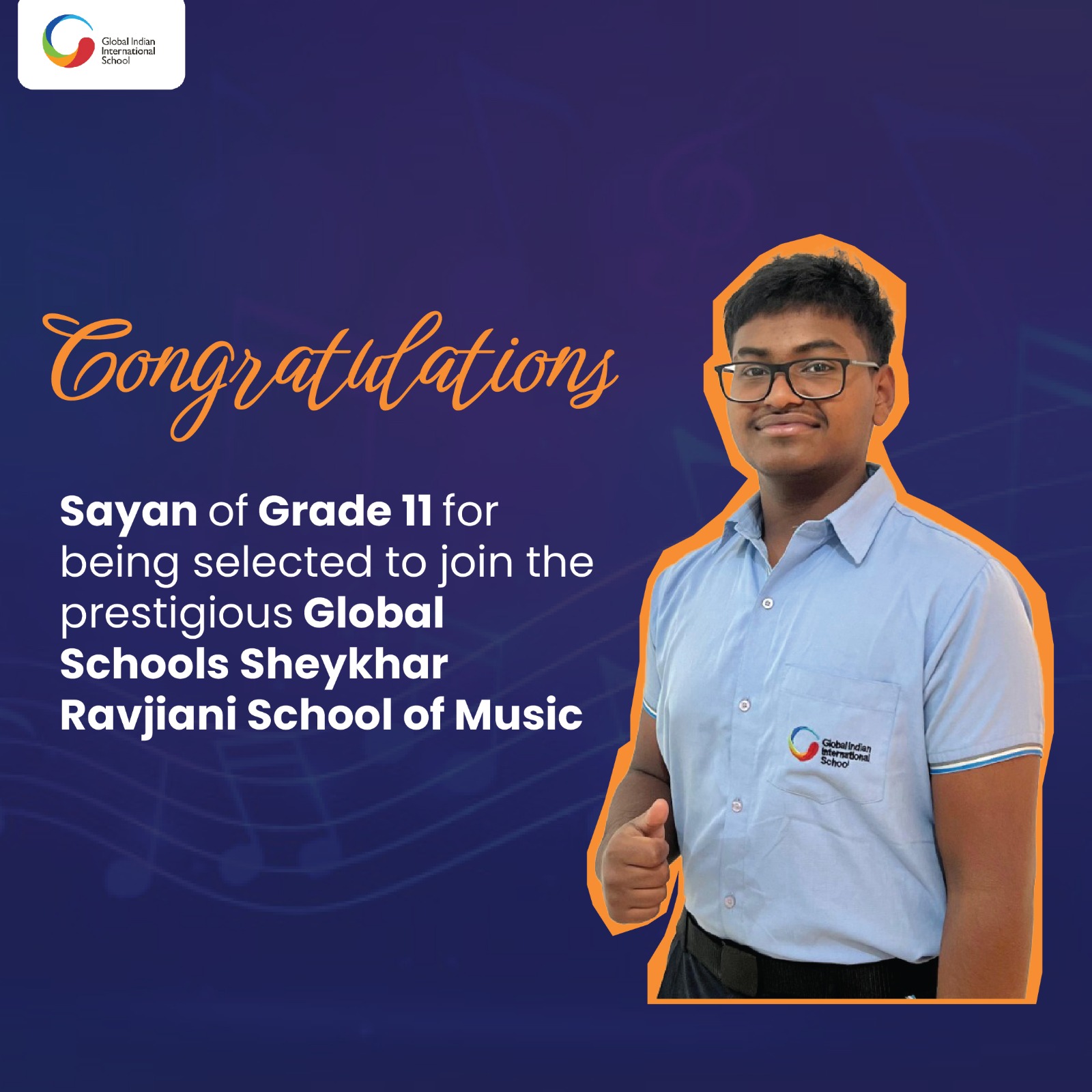 Congratulations to Sayan of Grade 11 for being selected to join the ...