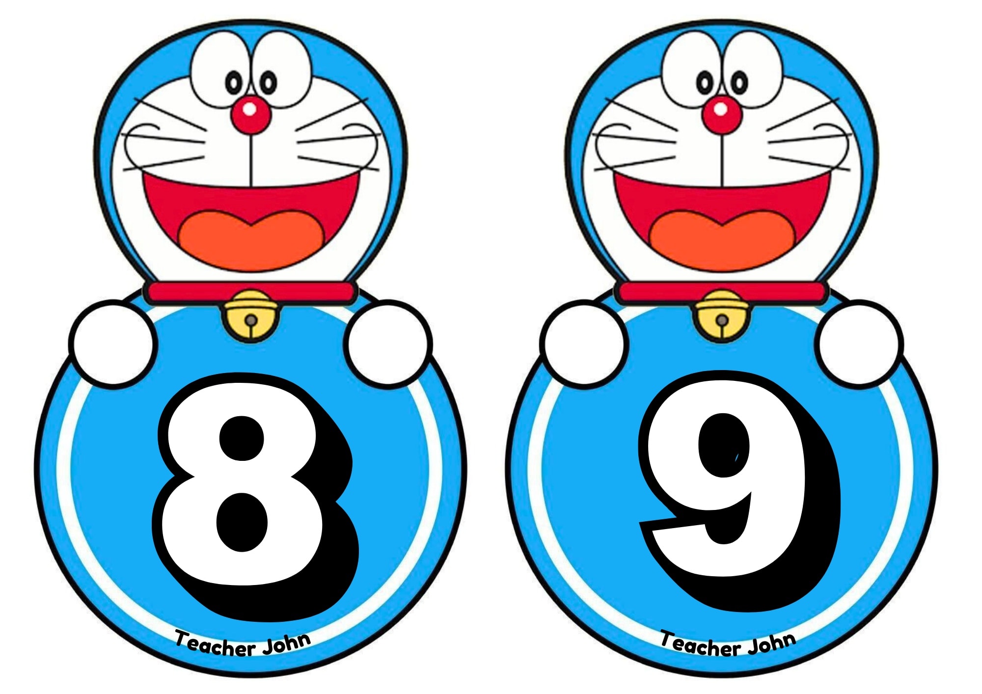 Teacher John - Cute Doraemon Numbers for Decorations 🧑‍🏫 | Facebook